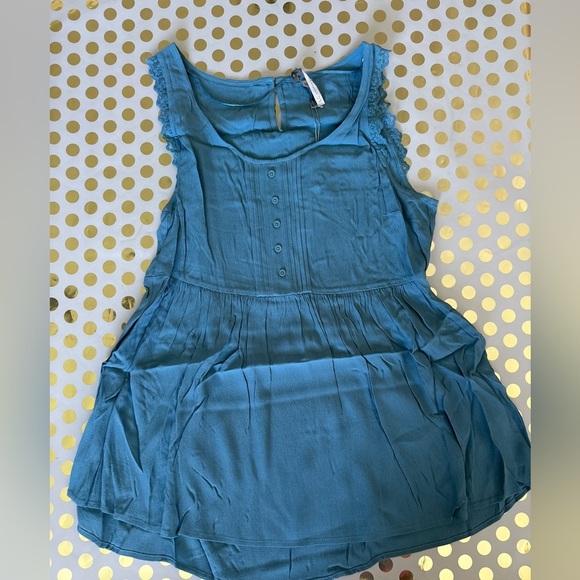 LC Lauren Conrad Blue Peplum Tank Top - Picture 1 of 2